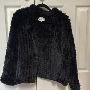 Heartloom Faux fur black coat